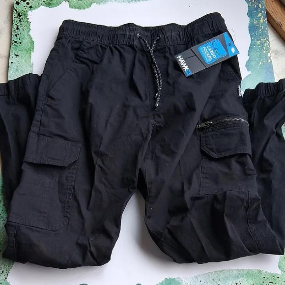 HAWK Black Cargo Pants with Zipper Pocket - Picture 2 of 4
